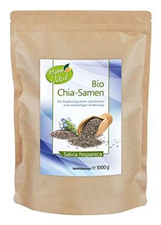 KOPP Vital® Bio Chia-Samen | 1 kg | vegan | Ohne Gentechnik | Zusatzstofffrei | Bio-Qualität | Chia-Samen | Premium Chia-Samen  