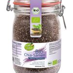KOPP Vital® Bio Chia-Samen im Bügelglas 700 g - Bio-Qualität - ohne Gentechnik – Zusatzstofffrei - dekorativen Bügelglas - Premium Chia-Samen